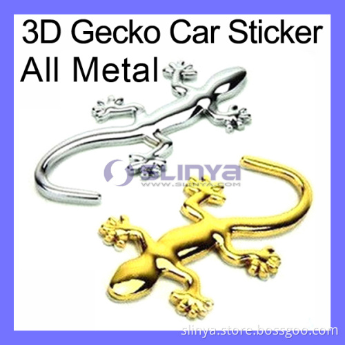 All-Metal 3D Gecko Car Sticker Gecko Shape Chrome Badge Emblem Decal Car Sticker